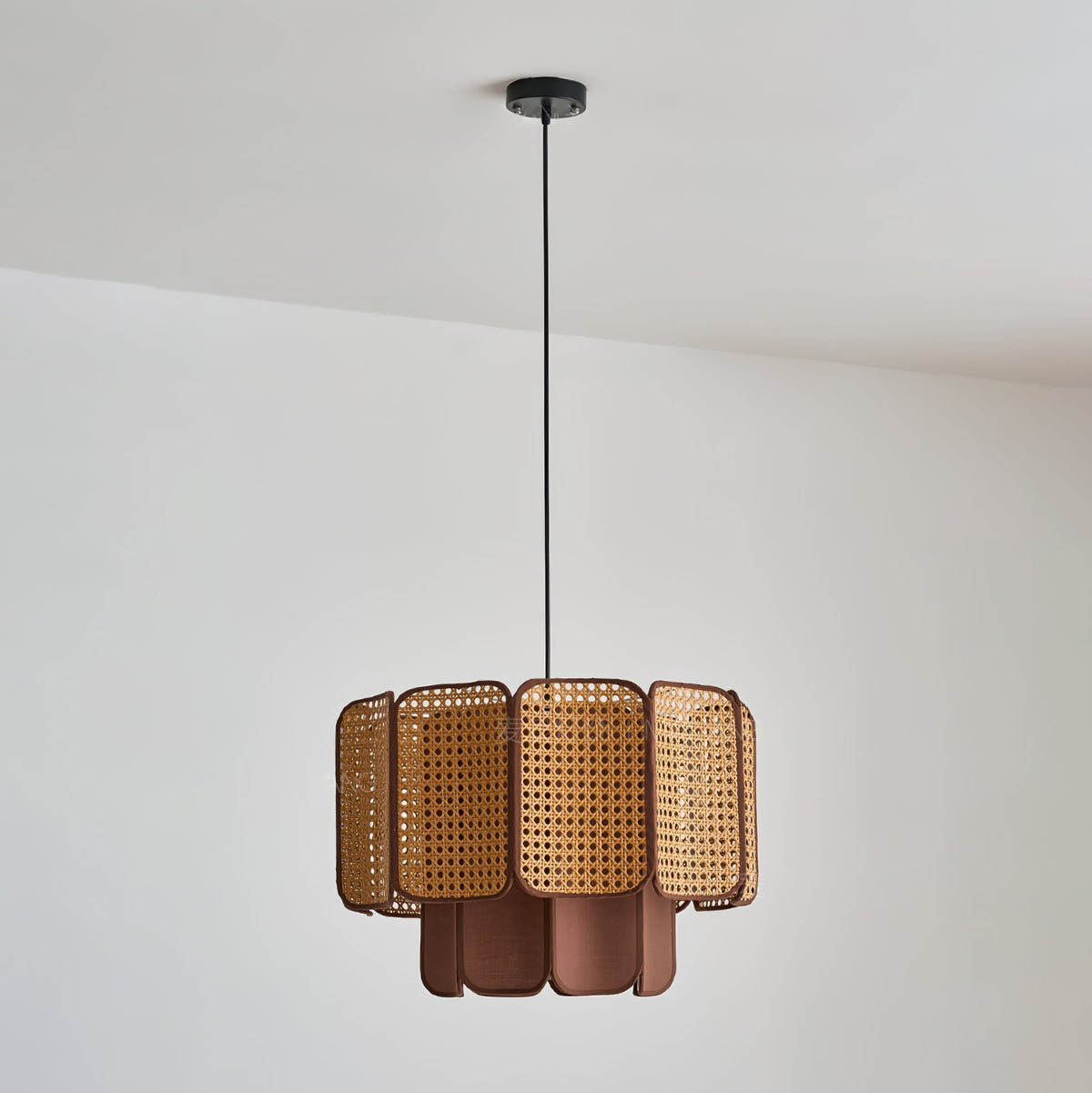 Cane vintage pendellampe i stof