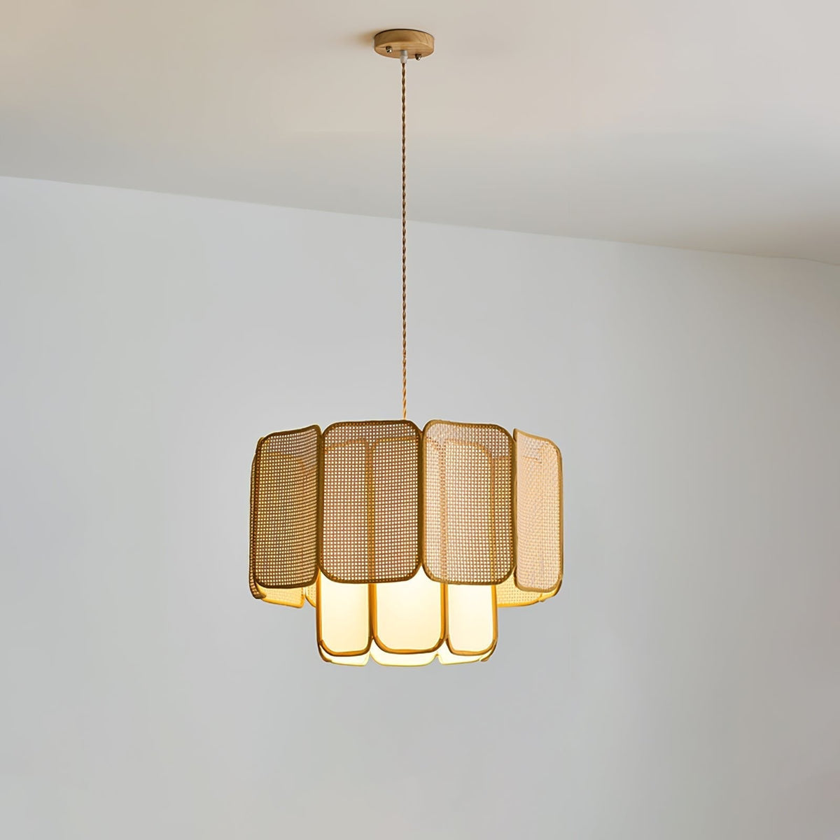 Cane vintage-taklampa i tyg