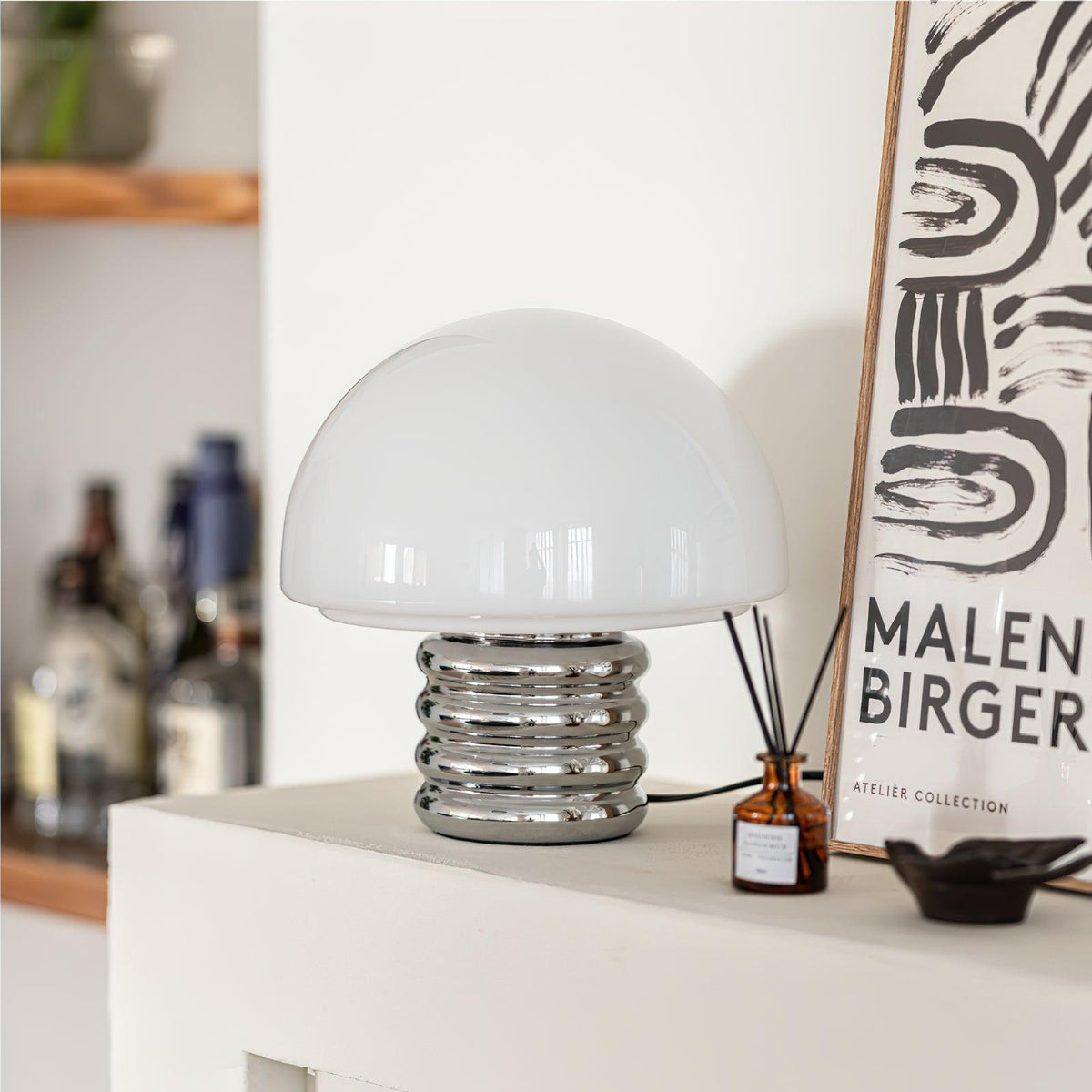 Ortvin minimalistisk glasbordslampa