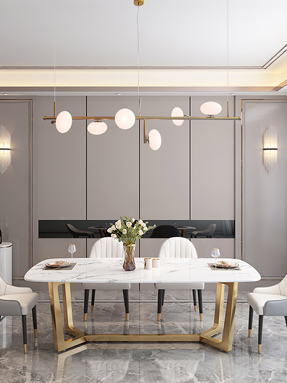 Balance moderne lysekrone i glas