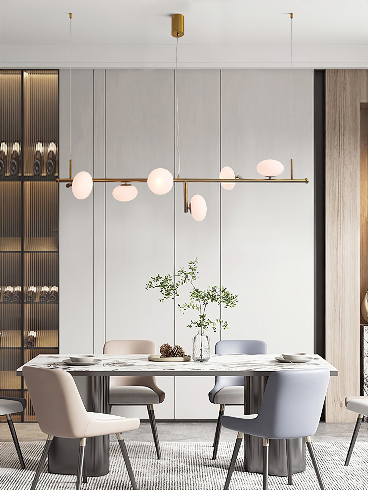 Balance moderne lysekrone i glas