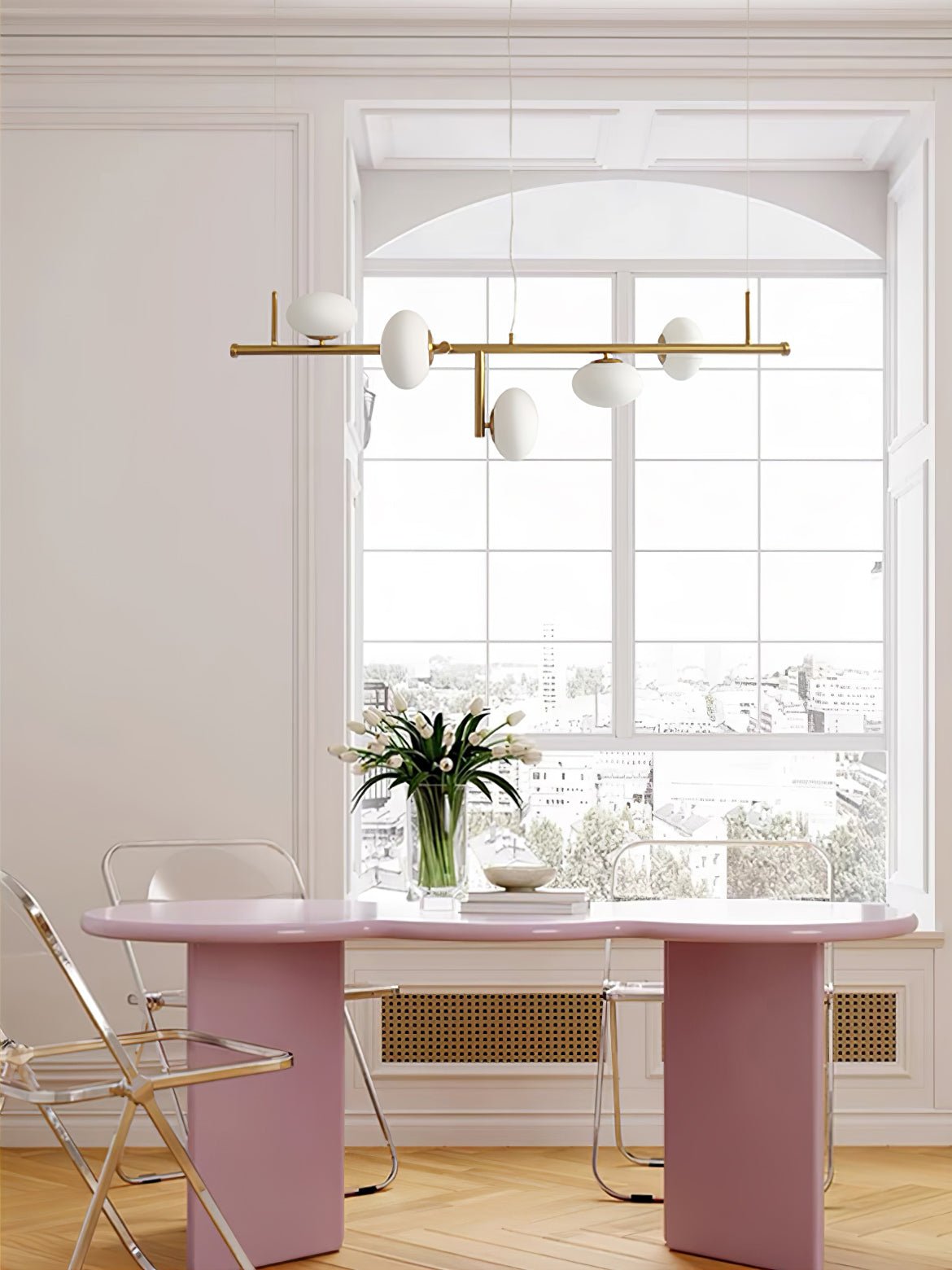 Balance moderne lysekrone i glas