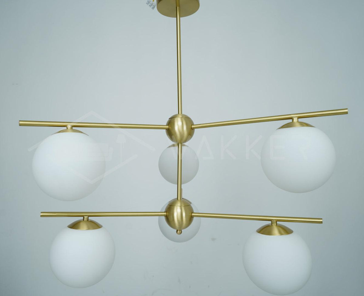 Casoella moderne Sphere & Stem-lysekrone i guldfarve med LED