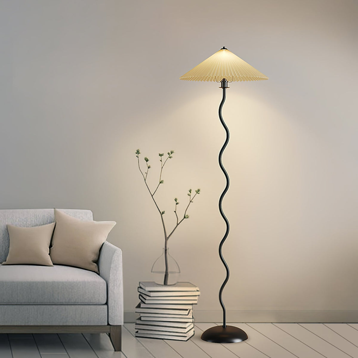 Lioraven minimalistisk gulvlampe i stof