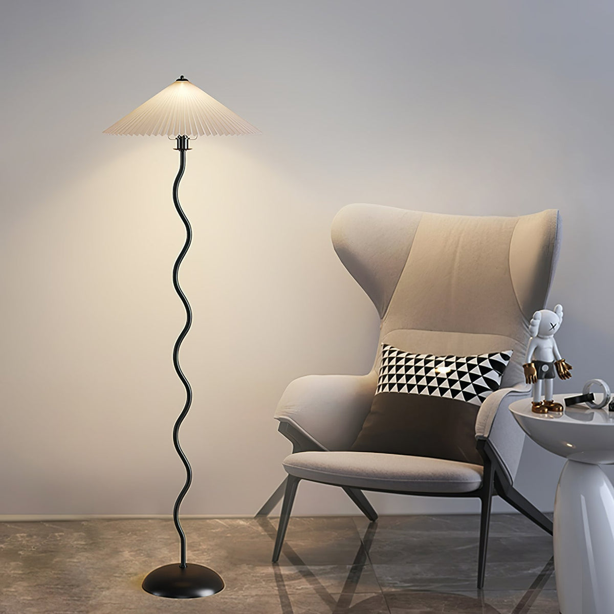 Lioraven minimalistisk gulvlampe i stof