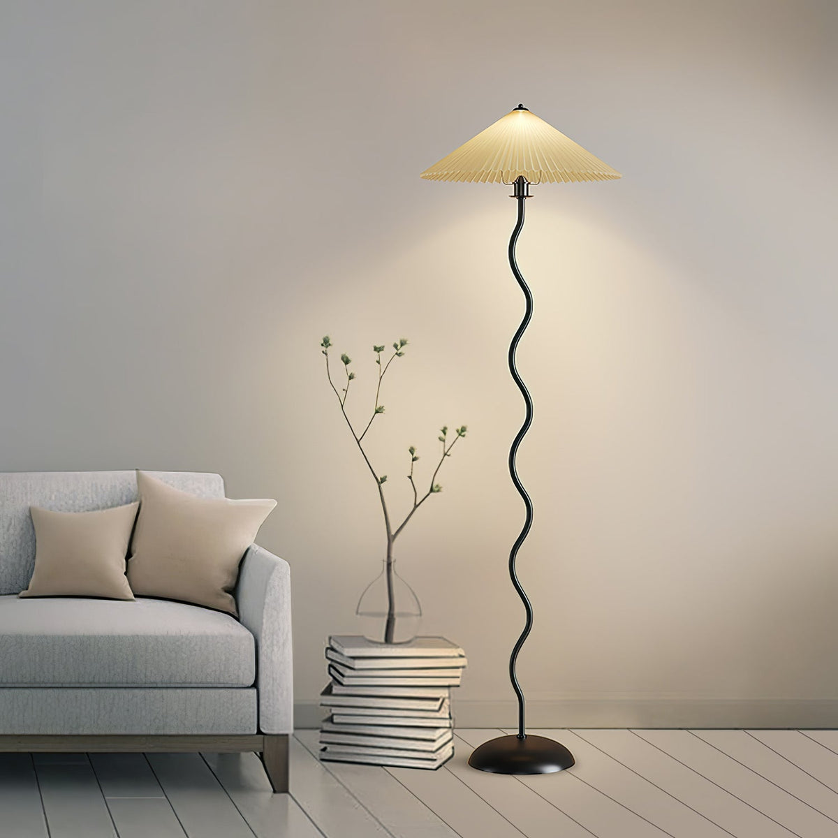 Lioraven minimalistisk gulvlampe i stof