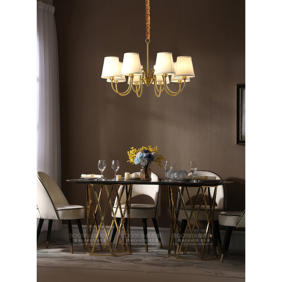 Candelabro tradicional de tecido Stacey Dalen