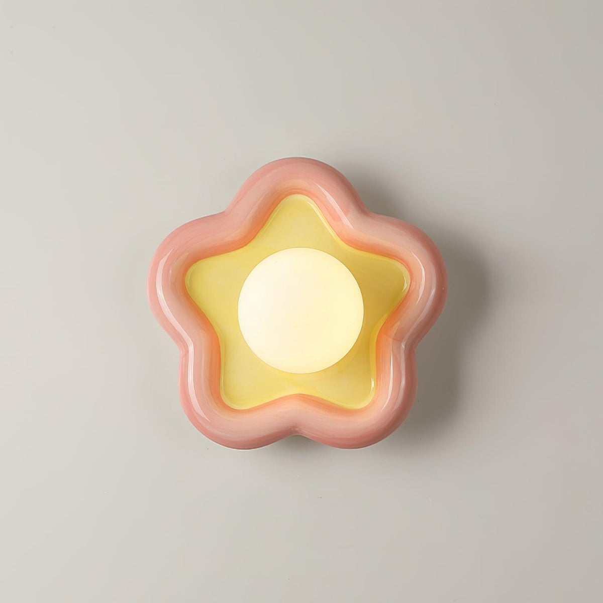 Petani vägglampa med rosa och gula blommor