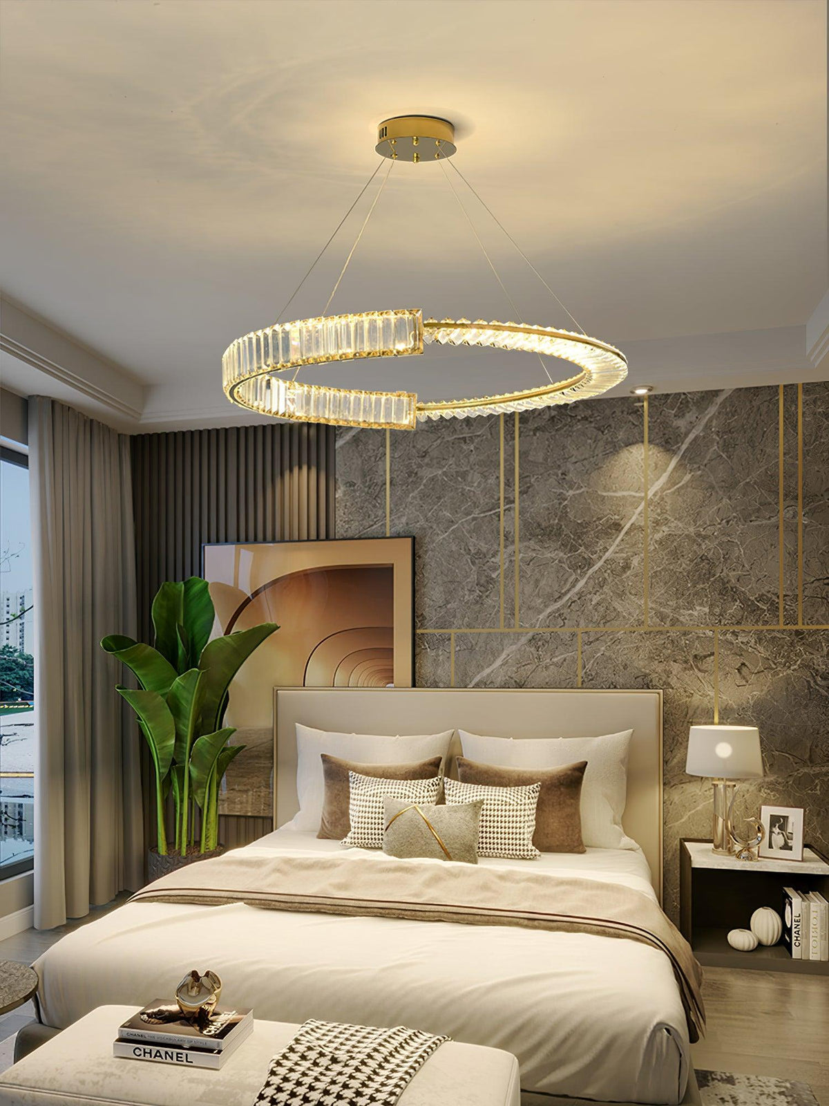 Cyrerira Stella LED-krystalkrone med ring