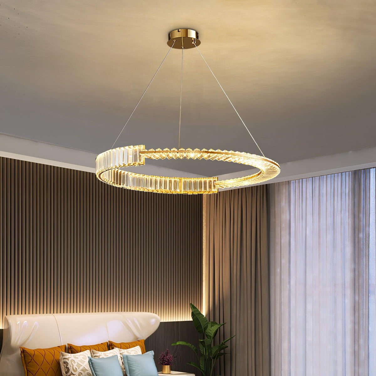 Cyrerira Stella LED-krystalkrone med ring