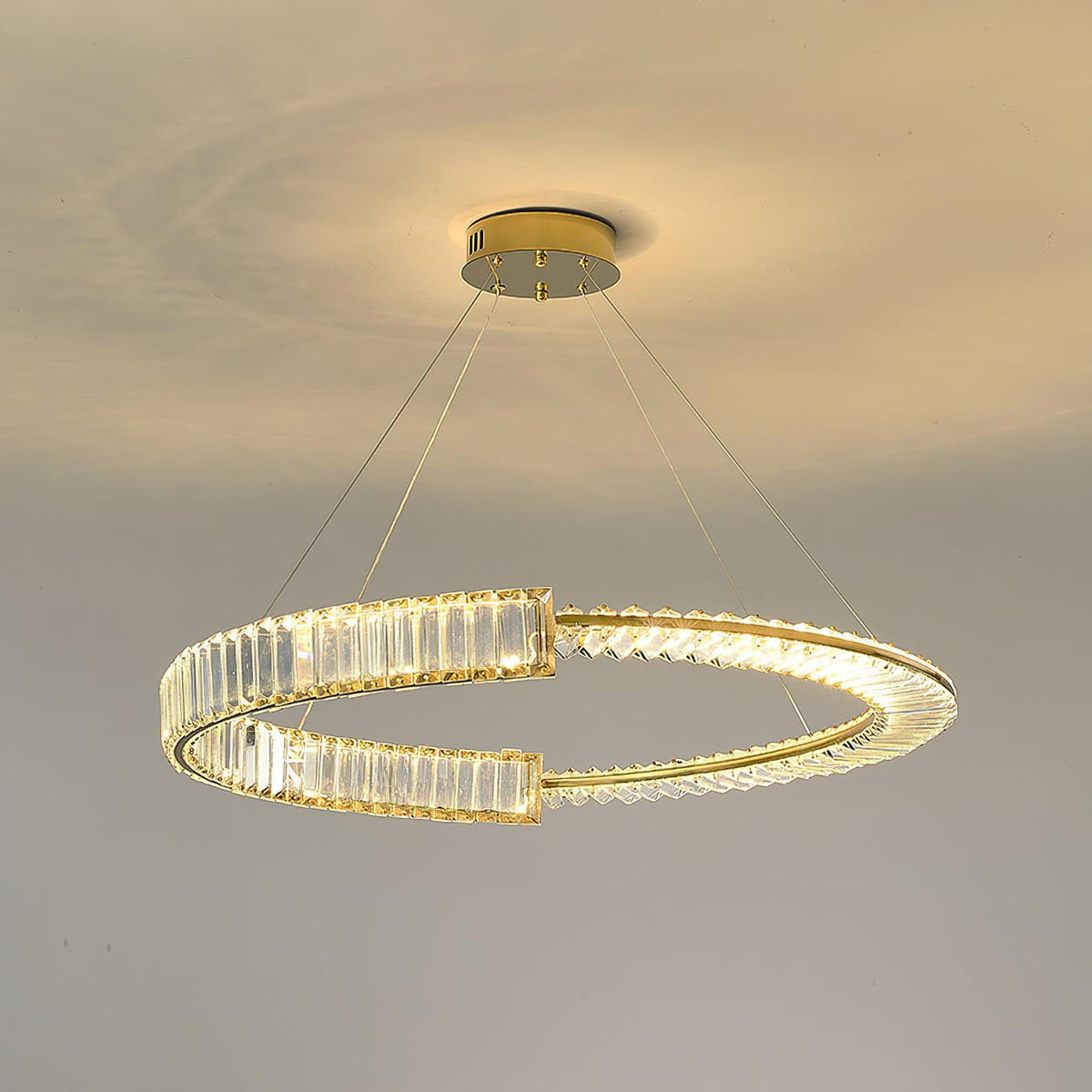 Cyrerira Stella LED-krystalkrone med ring