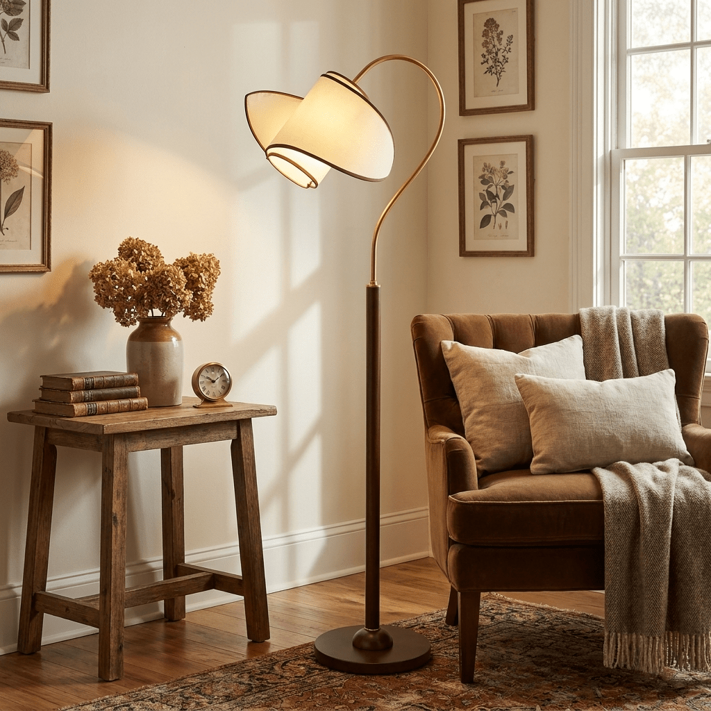 Corvienne golvlampa med böjd hals