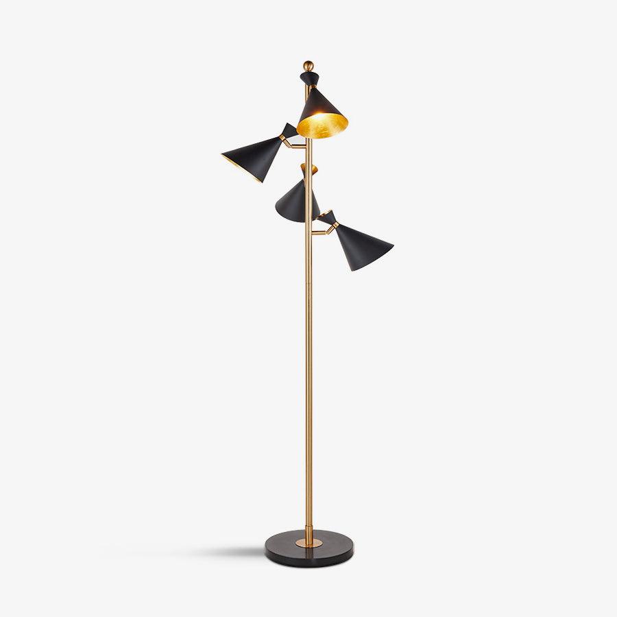Solineria klassisk gulvlampe i guld og sort marmor