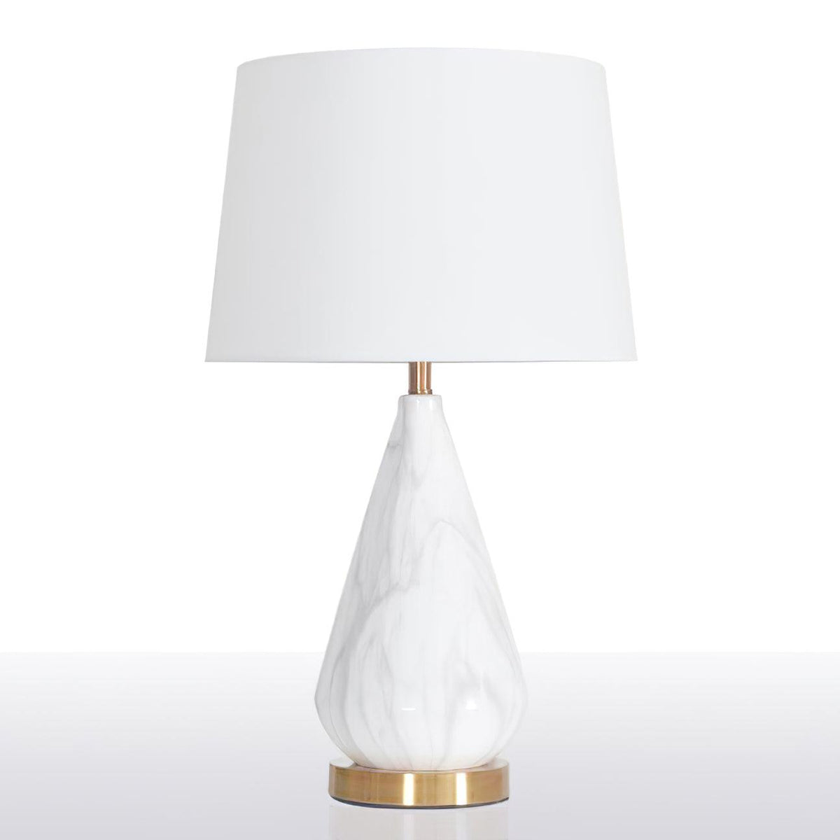 Elysian bordlampe i hvid og sort marmor