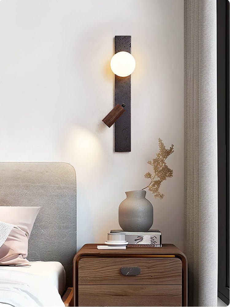 Nirv Beam modern vägglampa i svart travertin