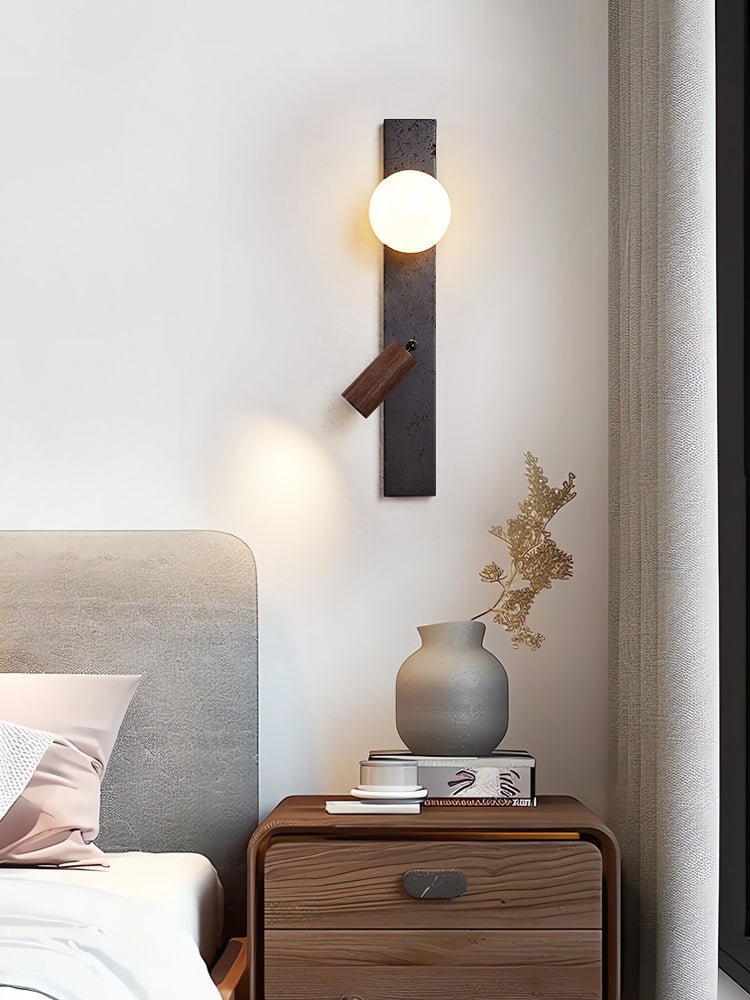 Nirv Beam modern vägglampa i svart travertin