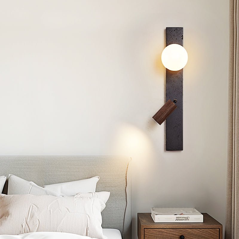 Nirv Beam modern vägglampa i svart travertin