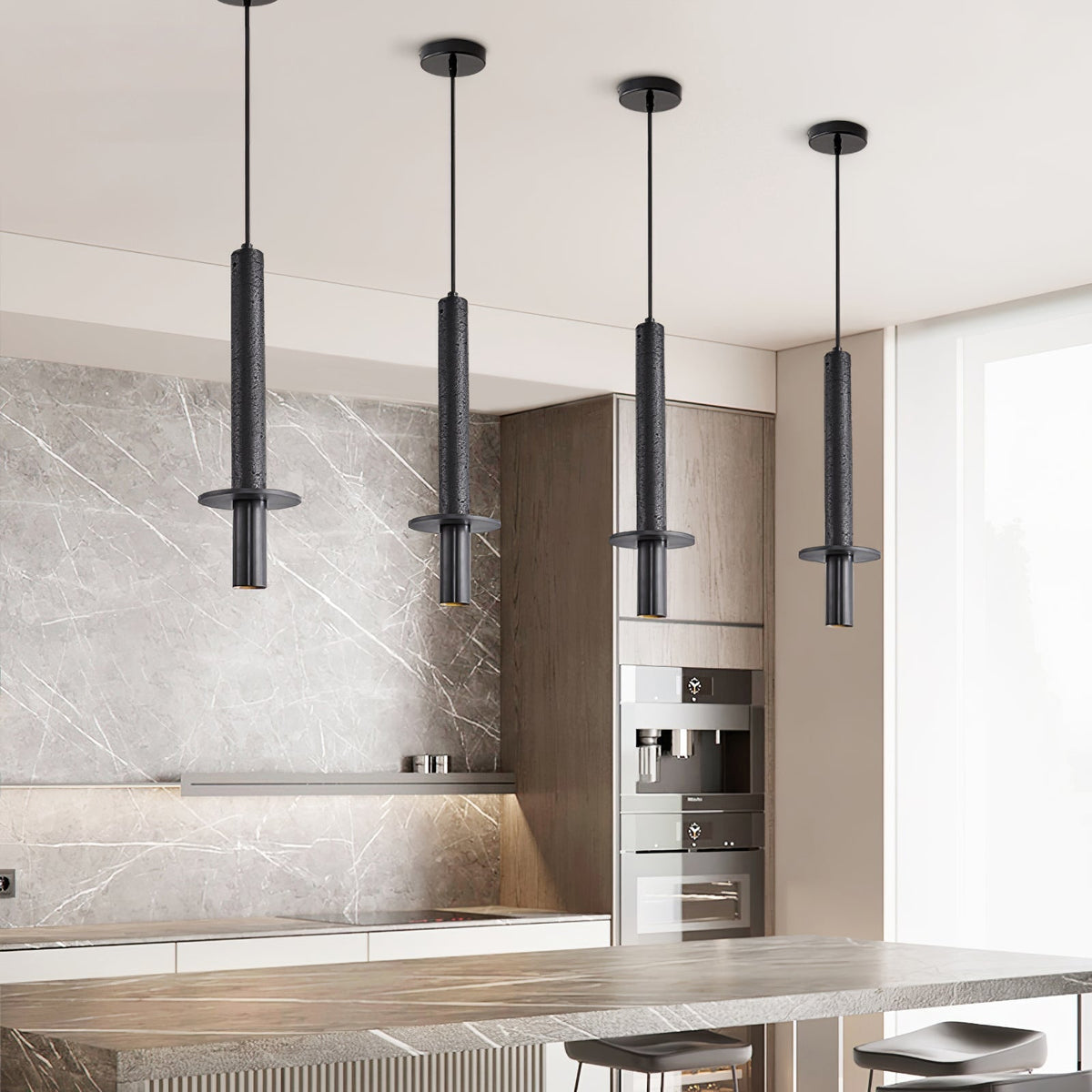 Valanise Dual Cylinder Travertine Pendant Light