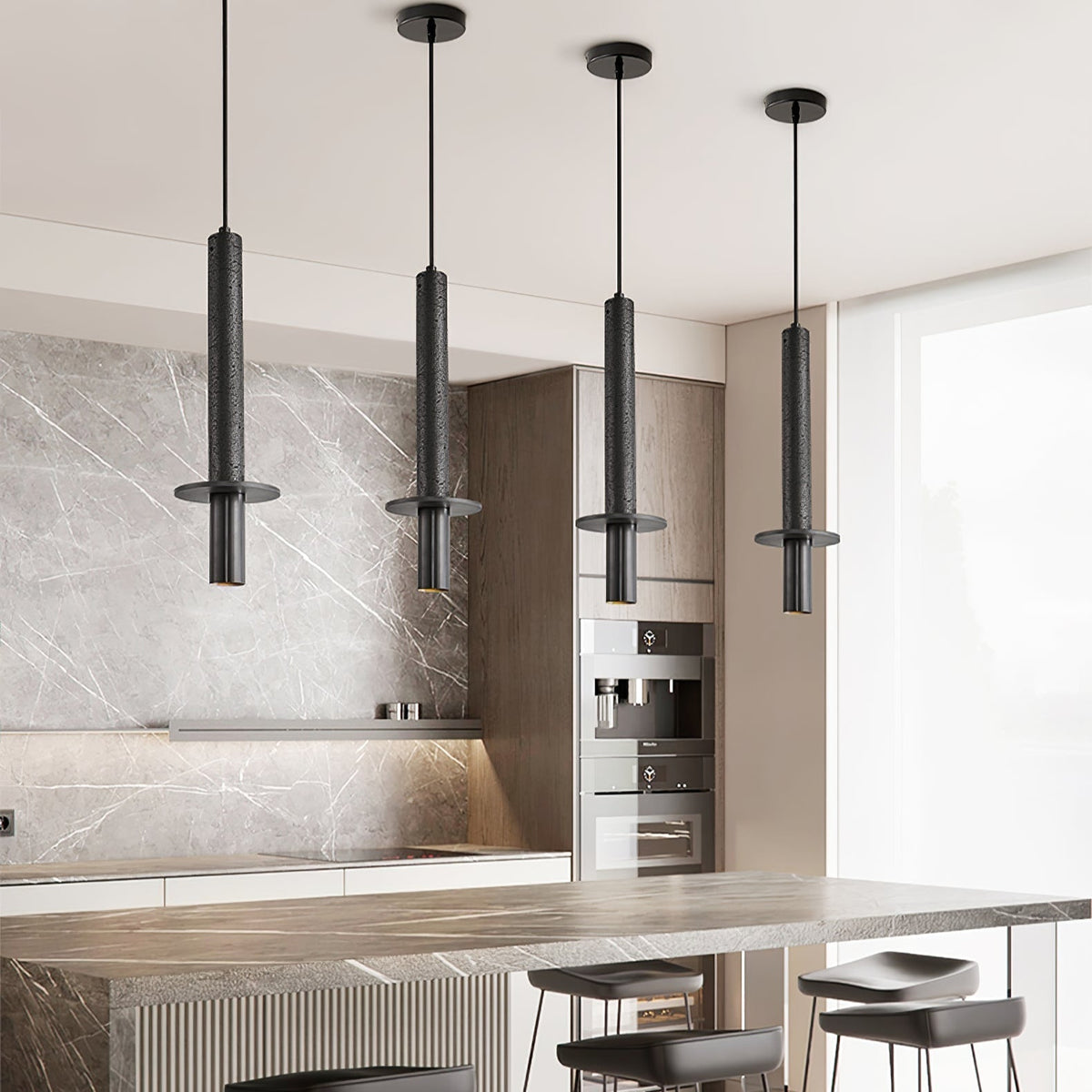 Valanise Dual Cylinder Travertine Pendant Light