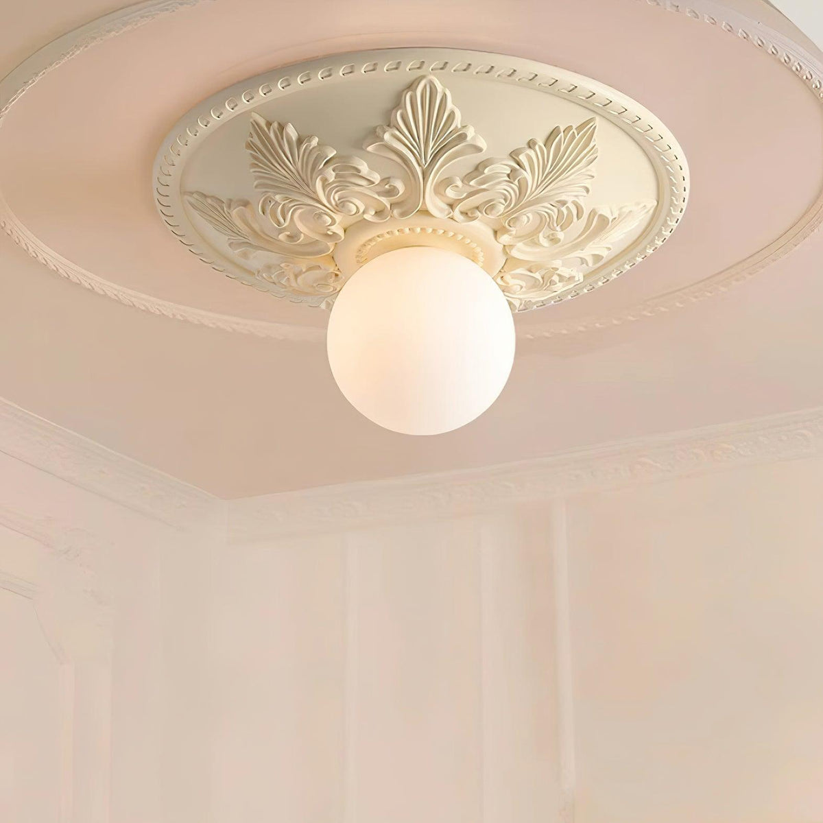 Taklampa Takkåpa i harts Glaskupa Klassisk Ornamental