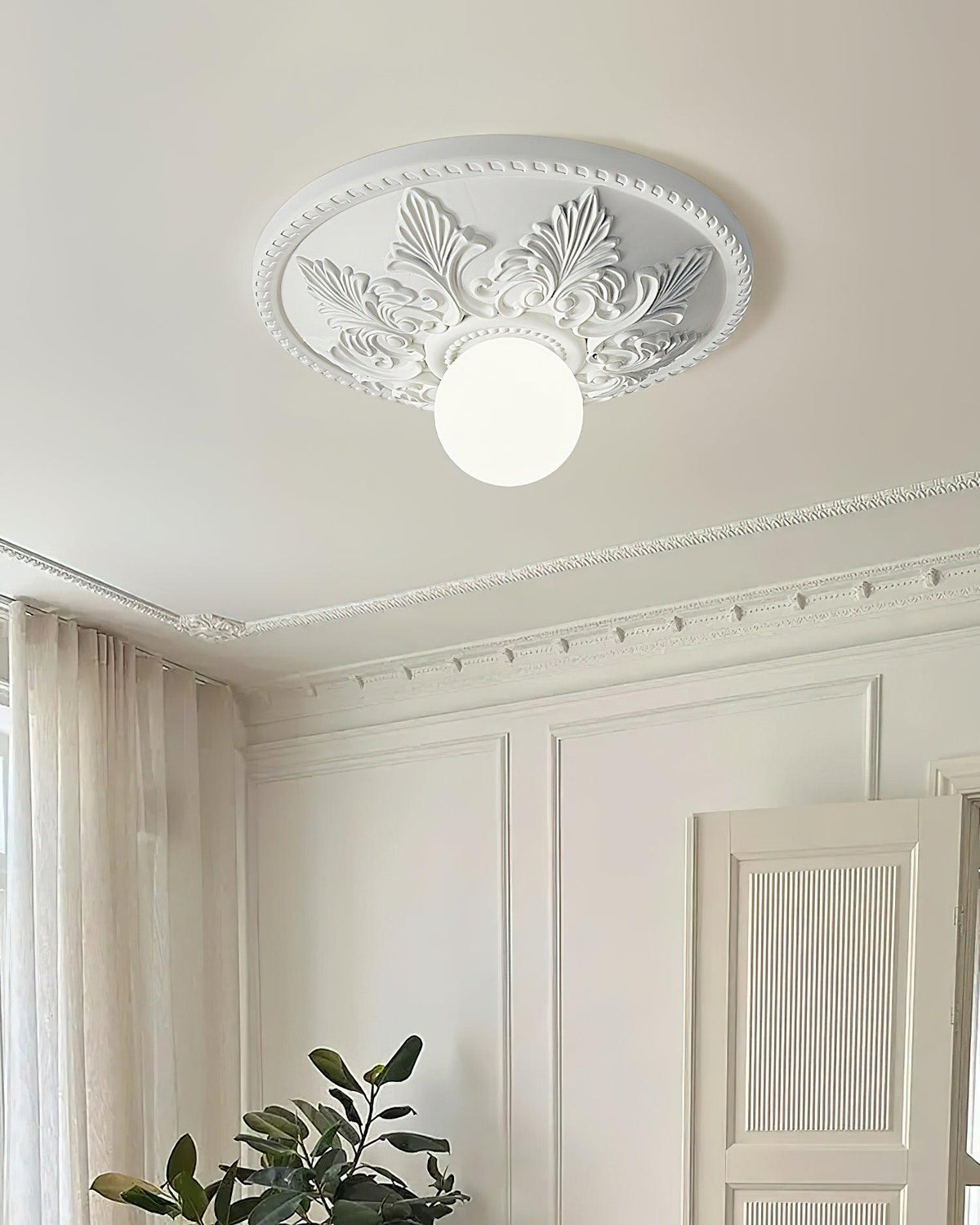 Taklampa Takkåpa i harts Glaskupa Klassisk Ornamental