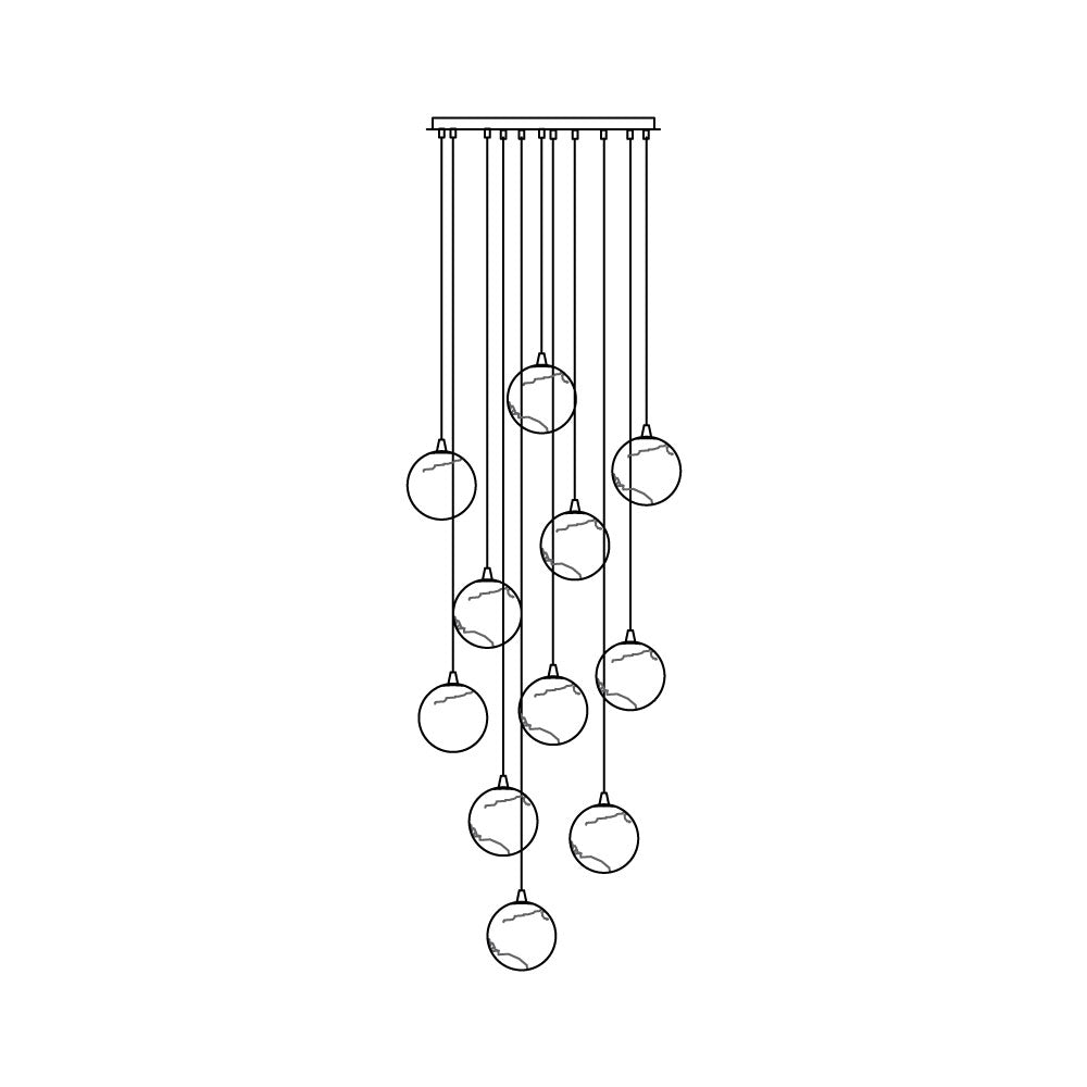 Candelabro Sultana, cascata de orbes em alabastro