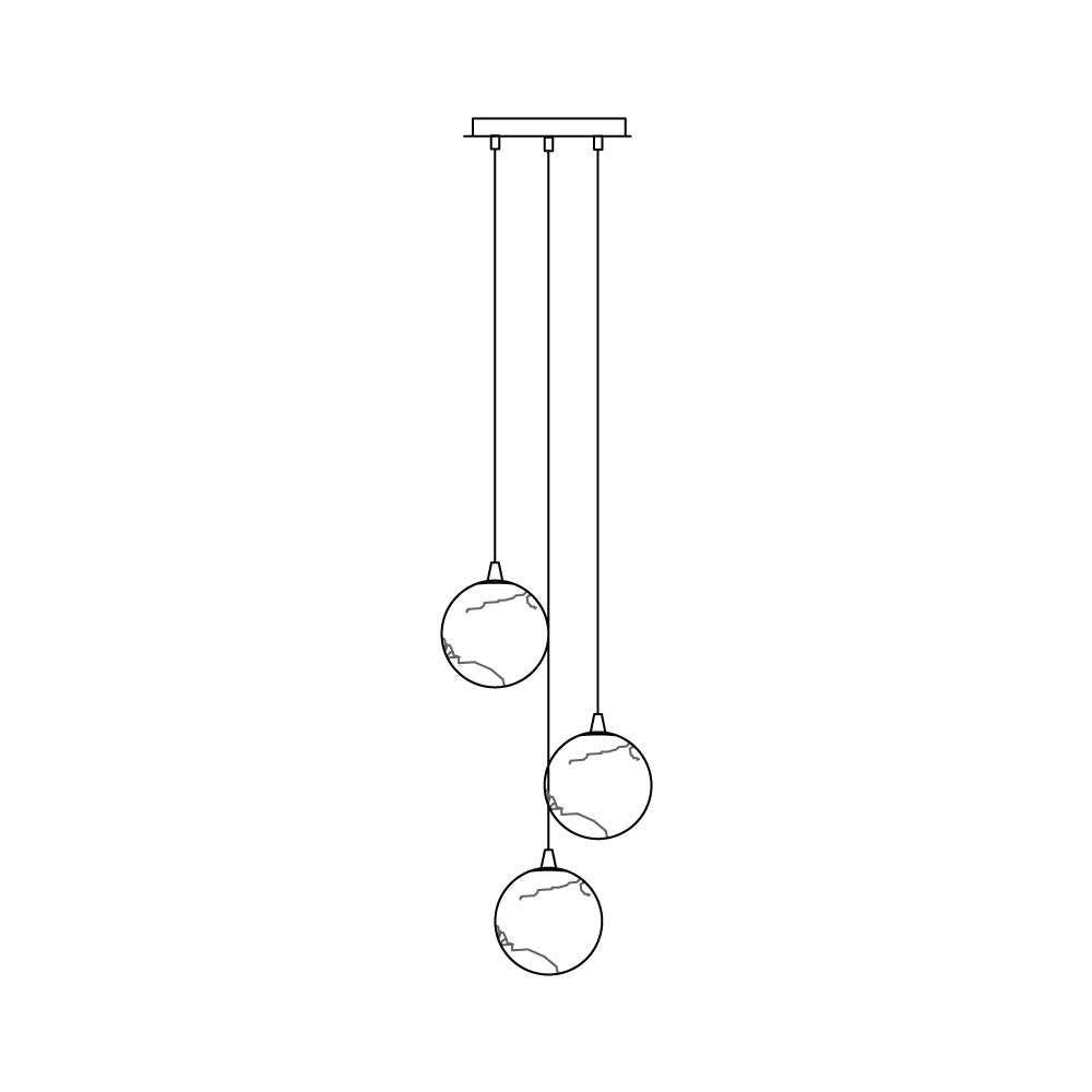 Candelabro Sultana, cascata de orbes em alabastro