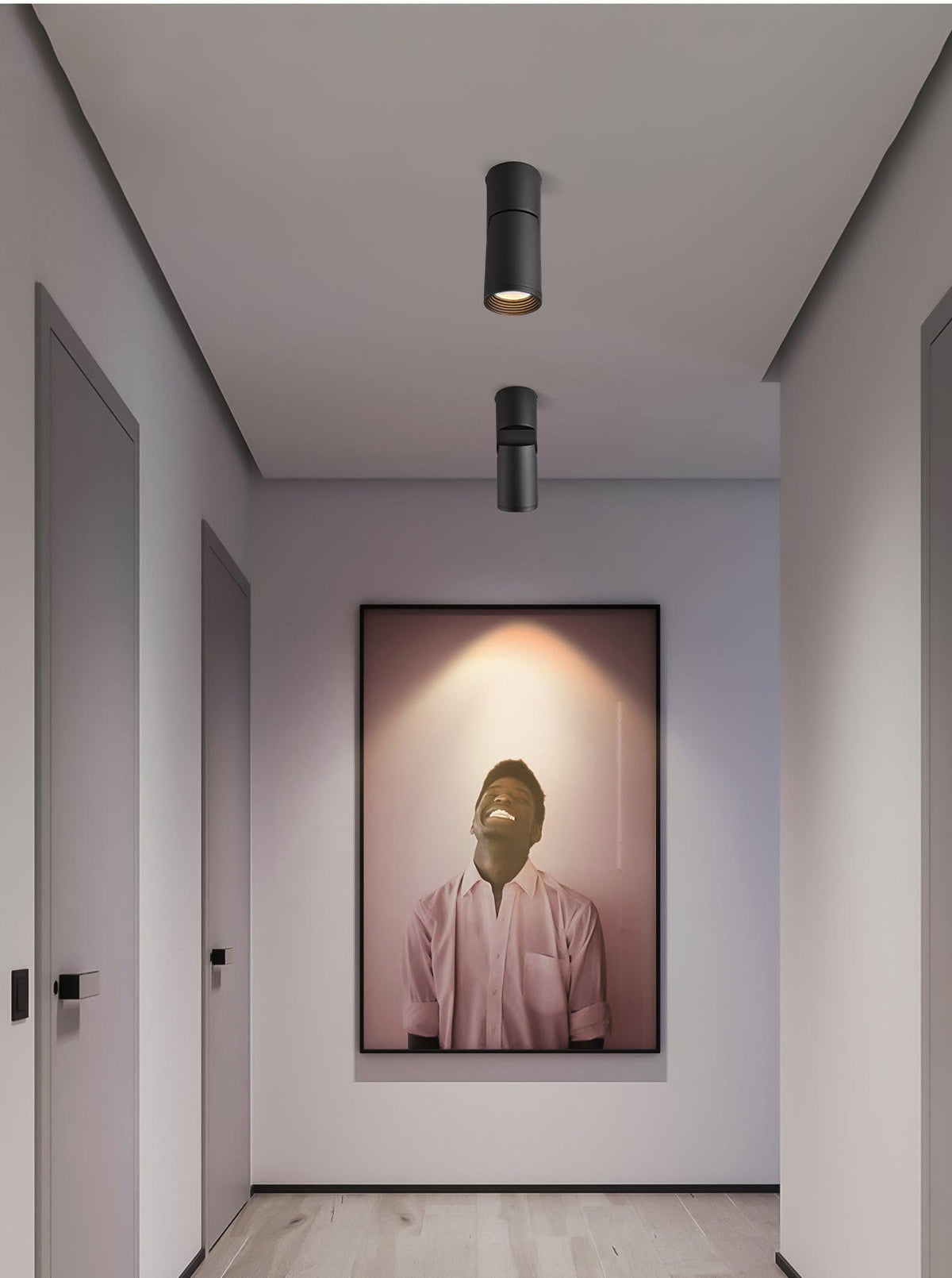 Avenaora taklampa med justerbara LED-spotlights, solig