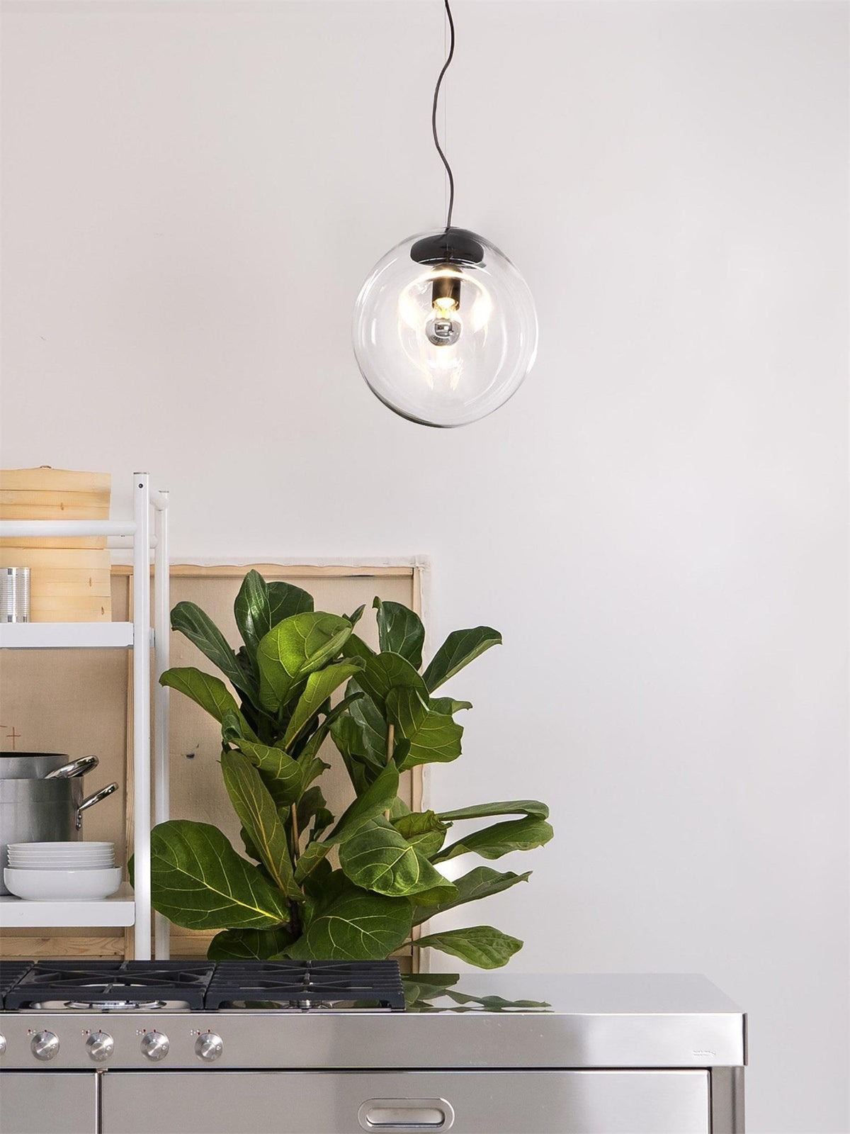 Luz pendente de vidro minimalista Rune