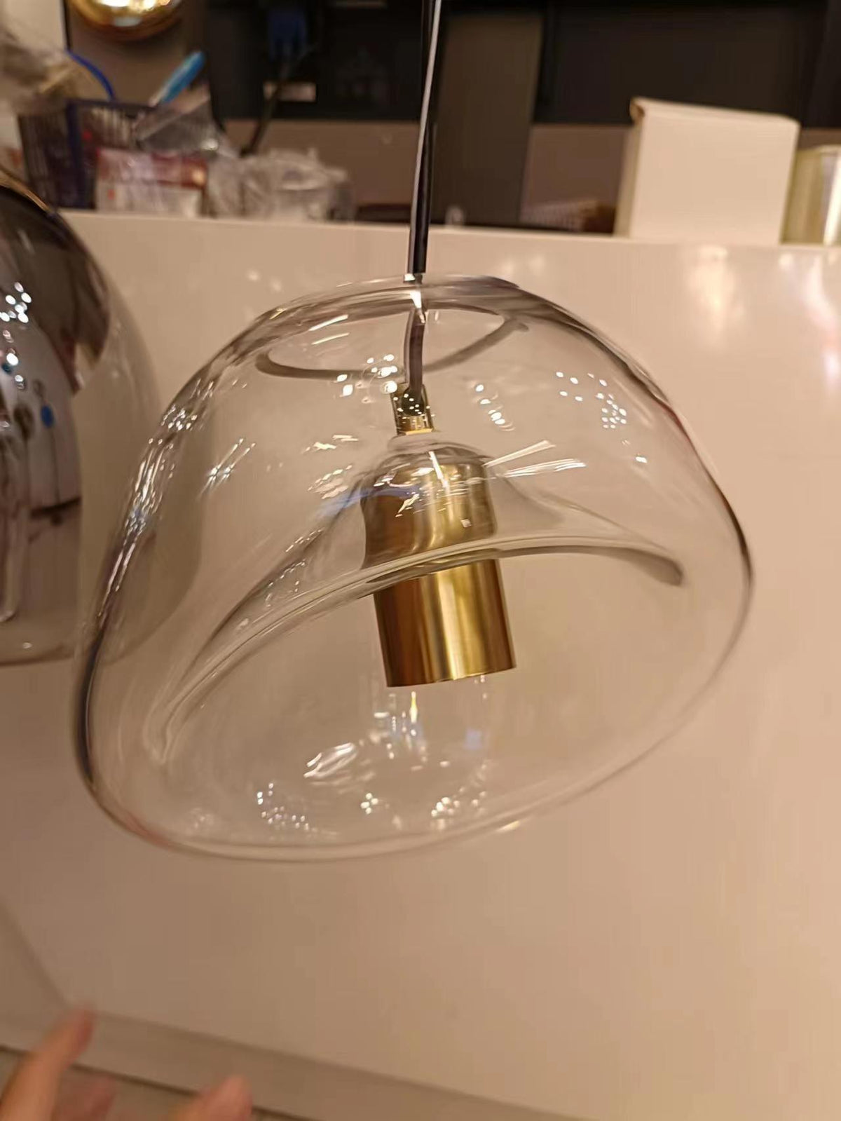 Luz pendente de vidro minimalista Rune