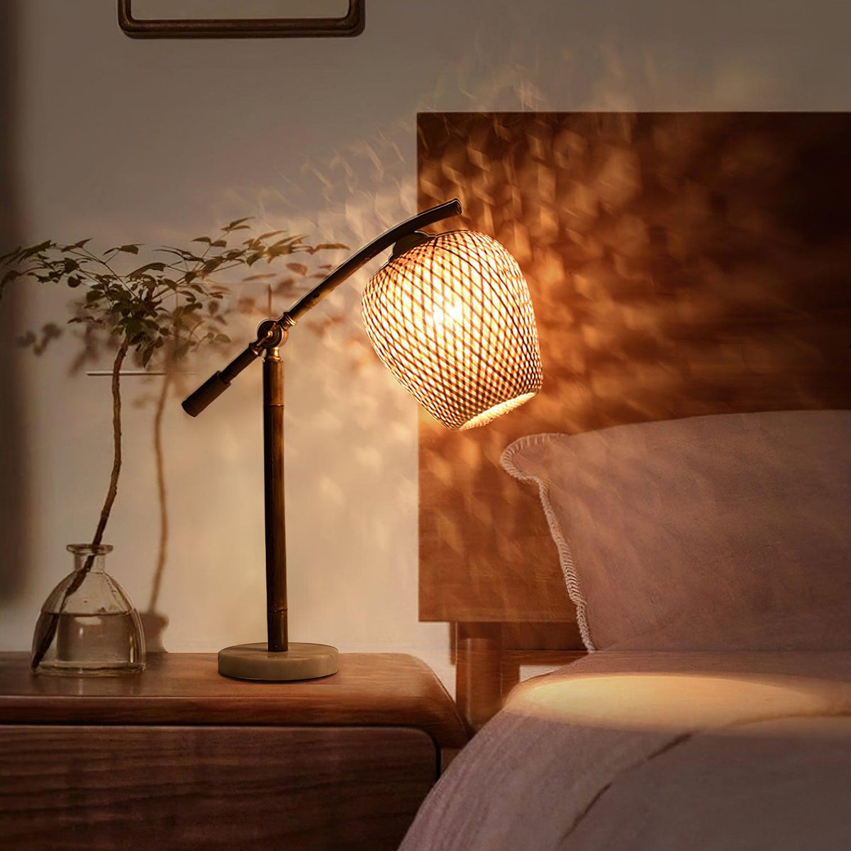 Zanell zeninspirerad bordslampa i bambu