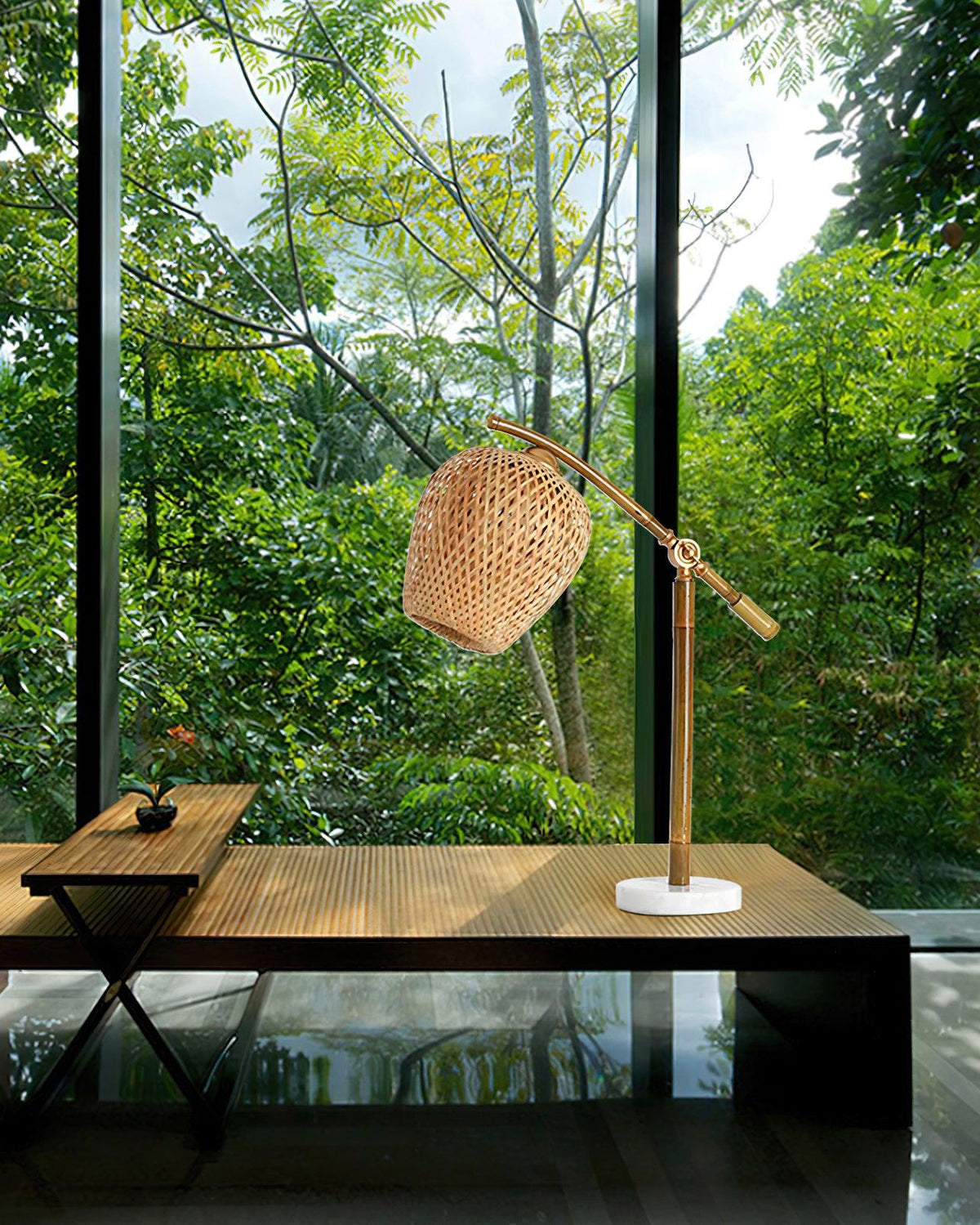 Zanell zeninspirerad bordslampa i bambu