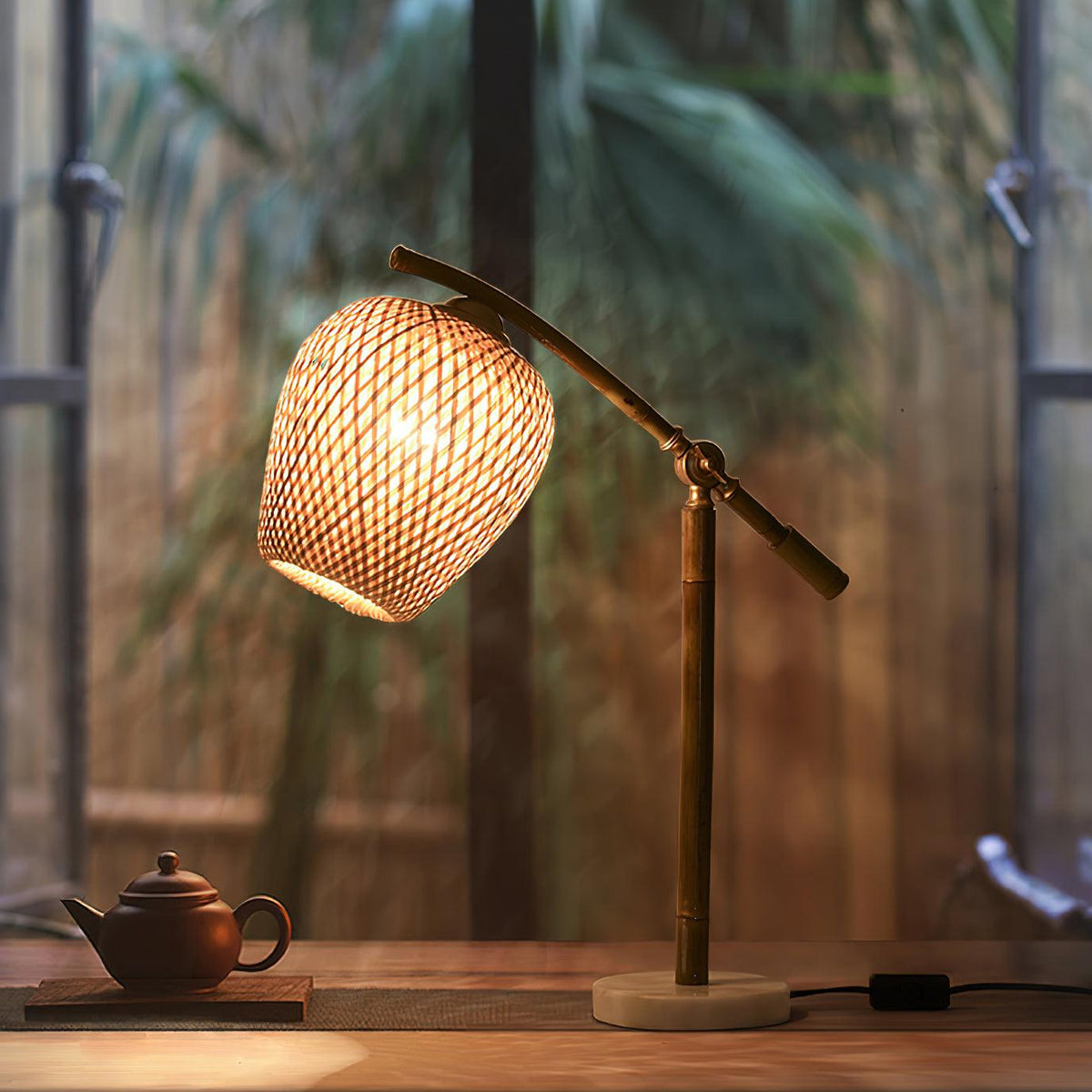 Zanell zeninspirerad bordslampa i bambu