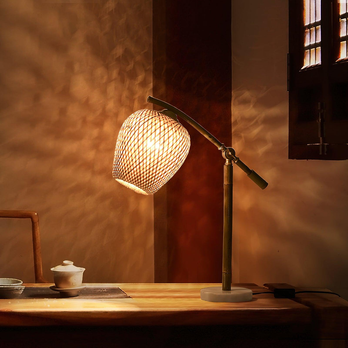 Zanell zeninspirerad bordslampa i bambu