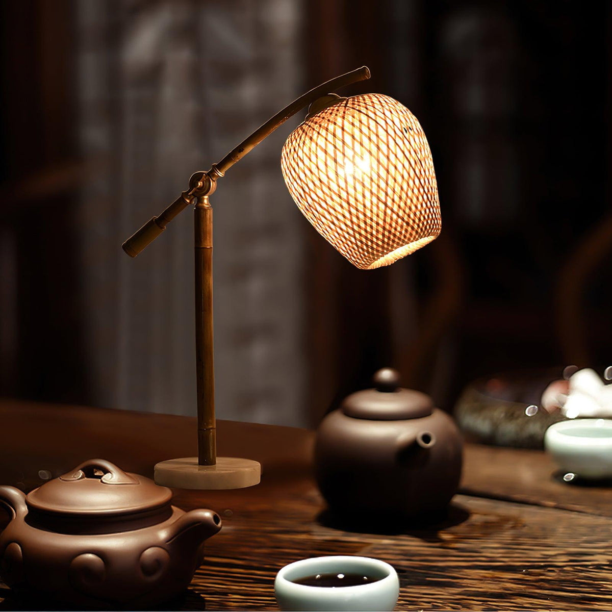 Zanell zeninspirerad bordslampa i bambu
