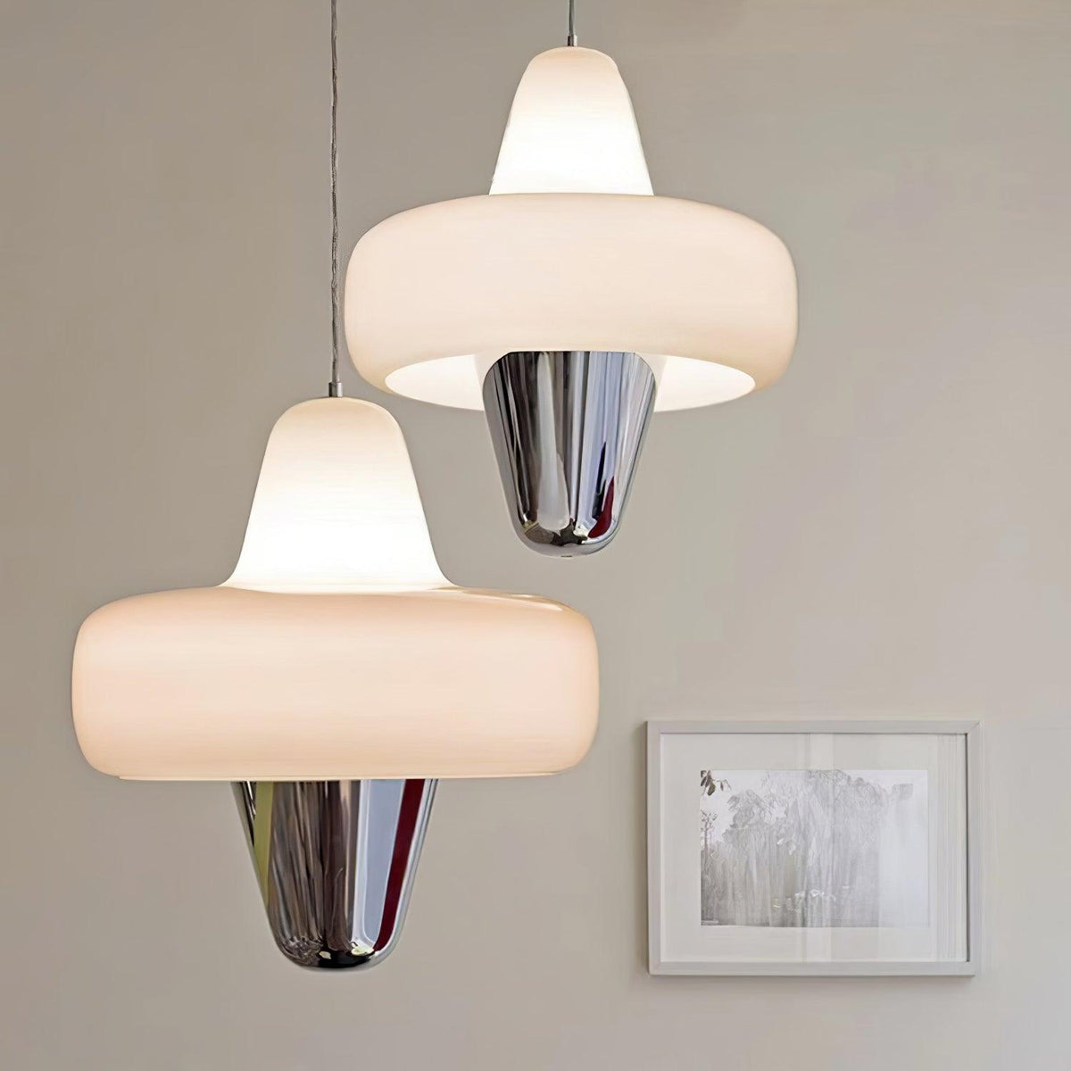 Nuvia minimalistisk pendellampe i glas