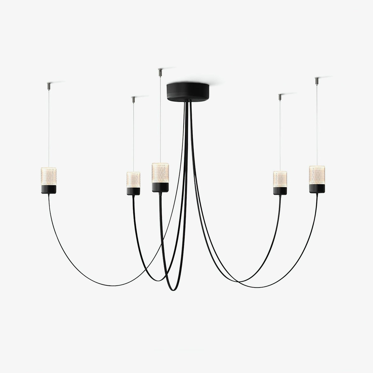 Candeeiro de teto em vidro com elegância oscilante Veluaria