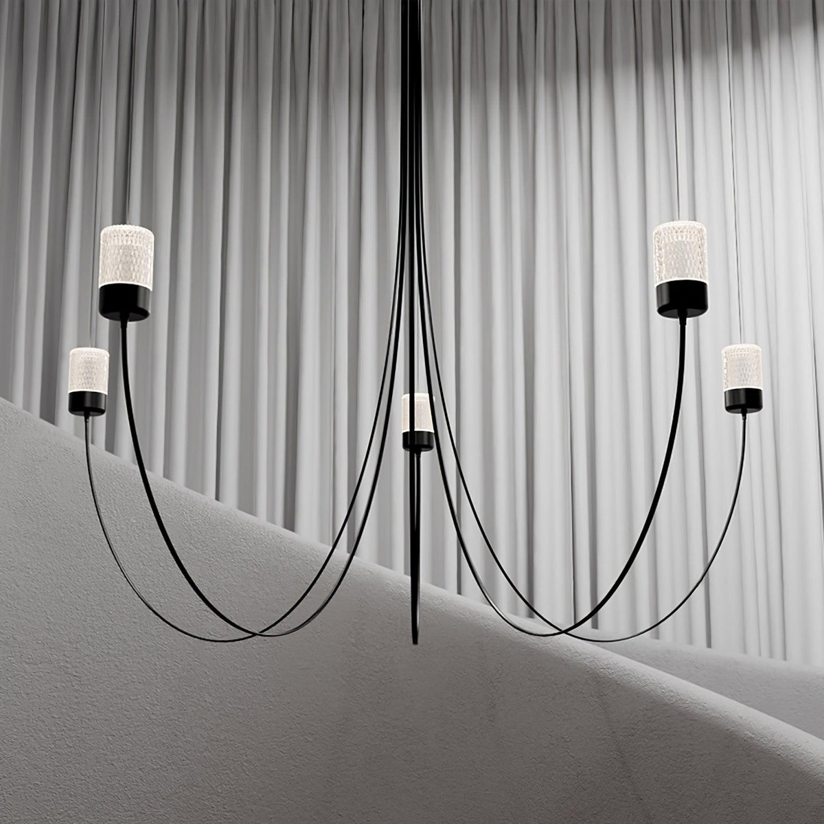 Candeeiro de teto em vidro com elegância oscilante Veluaria