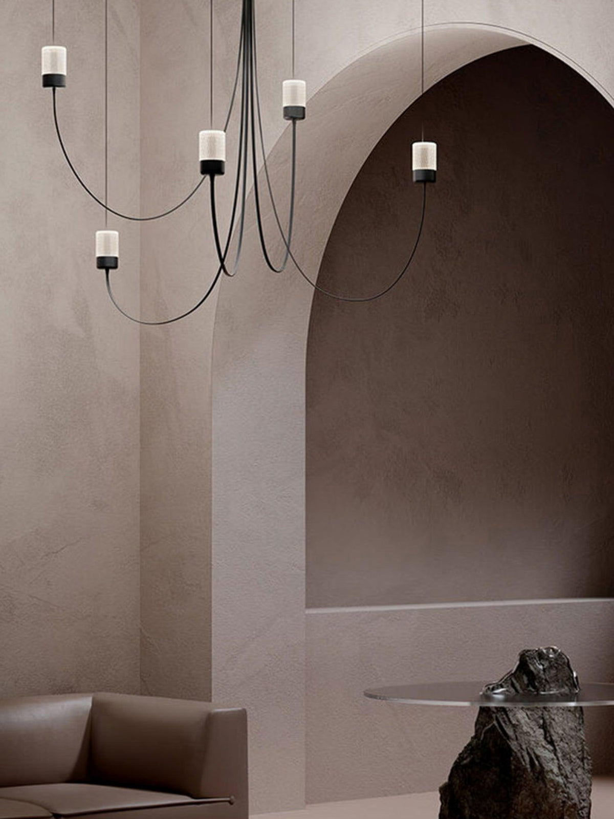 Candeeiro de teto em vidro com elegância oscilante Veluaria