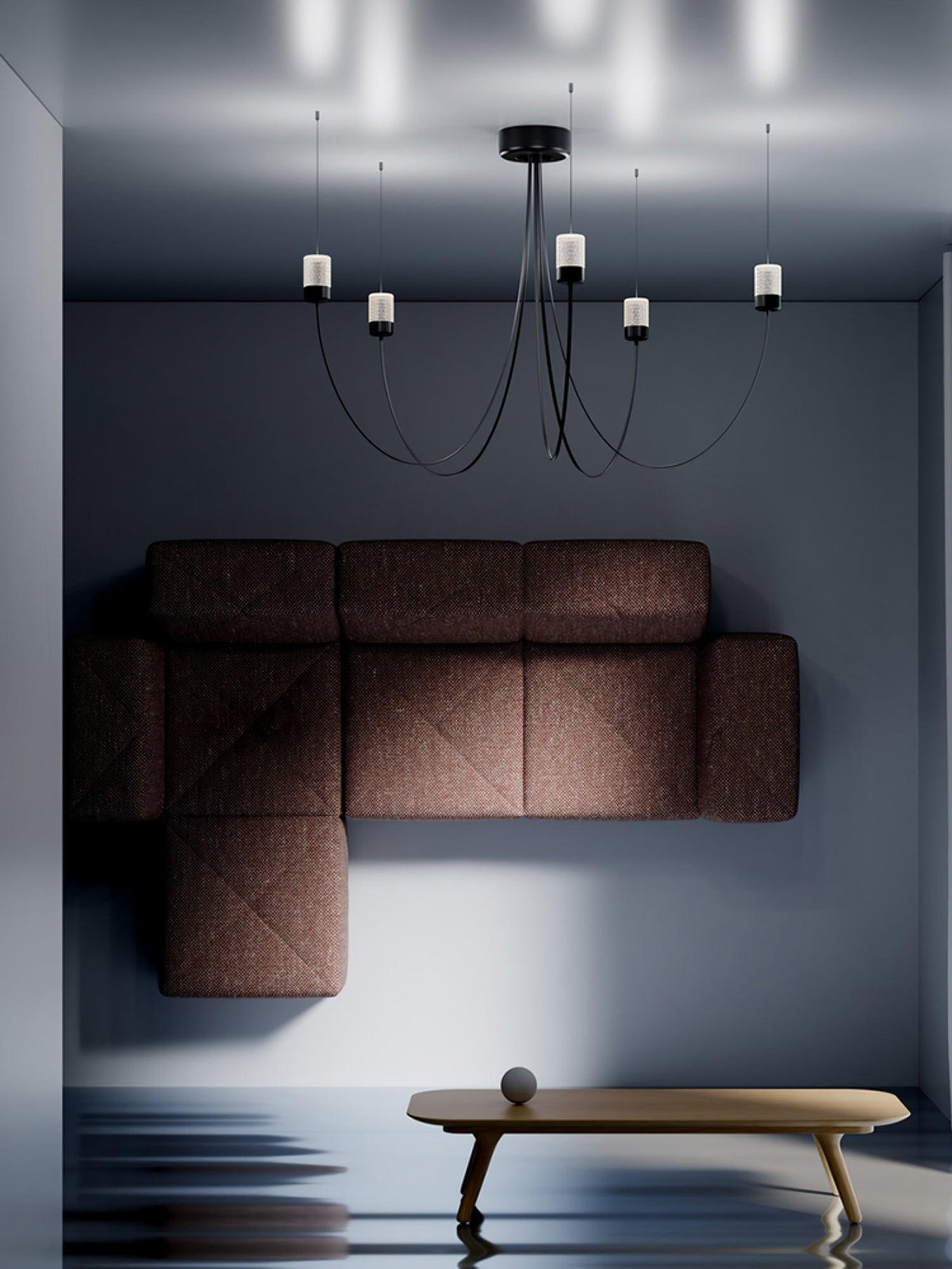 Candeeiro de teto em vidro com elegância oscilante Veluaria