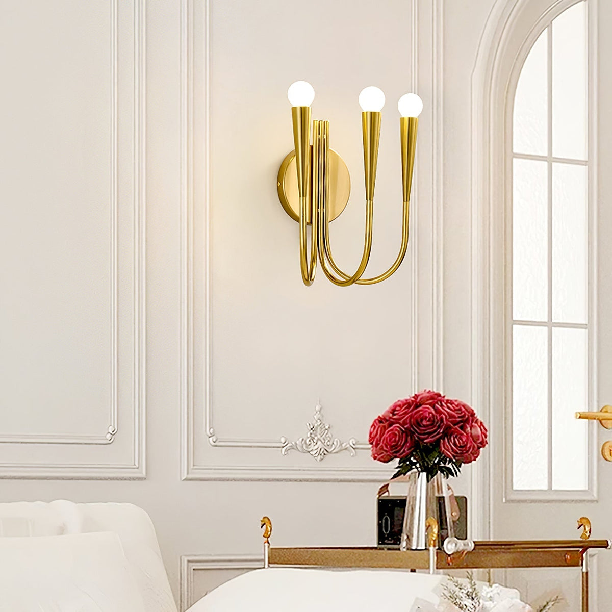 Eoveth exklusiv elegant vägglampa med arm i glas