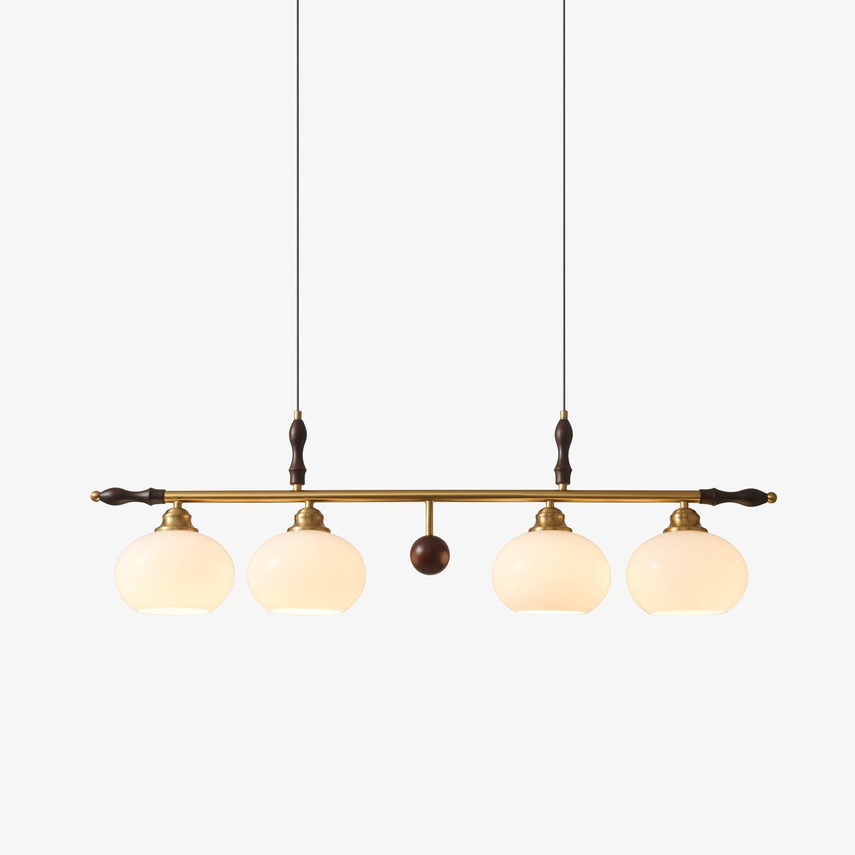 Runell Eksklusiv elegant traditionel pendellampe i træ og glas