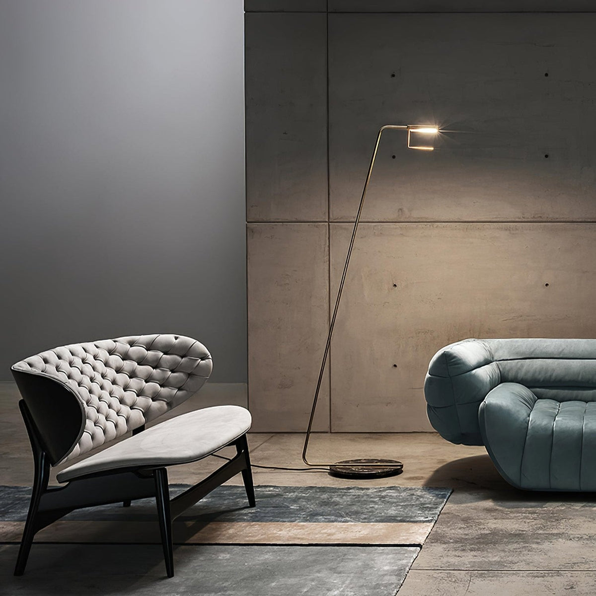 Petivine minimalistisk gulvlampe i marmor