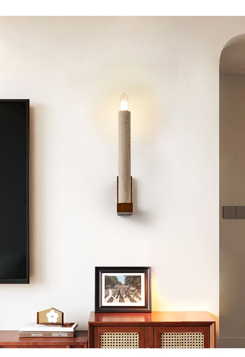 Marius Travertine Candle -seinävalaisin