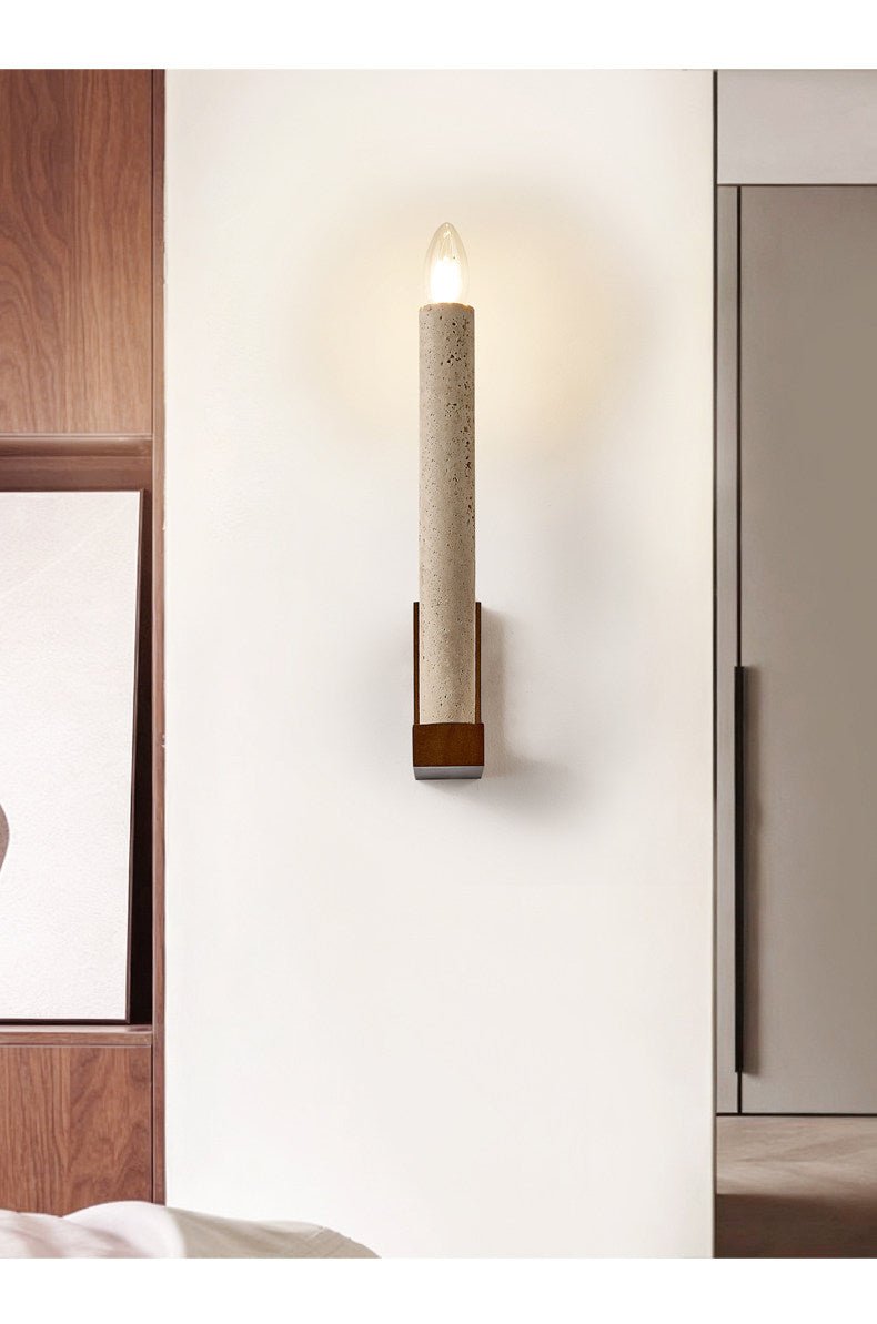 Marius Travertine Candle -seinävalaisin