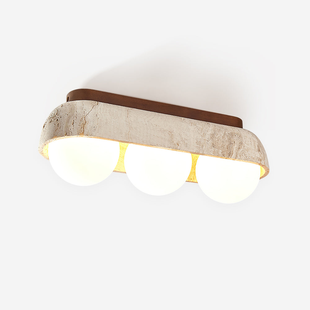 Norelina rektangulær loftslampe i travertin