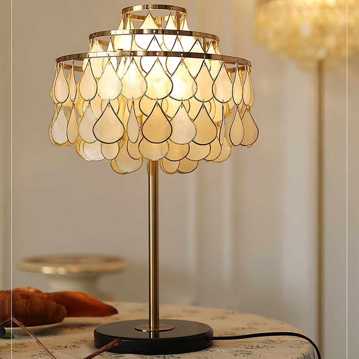 Luksus-skalbordlampe med dråber Jacob