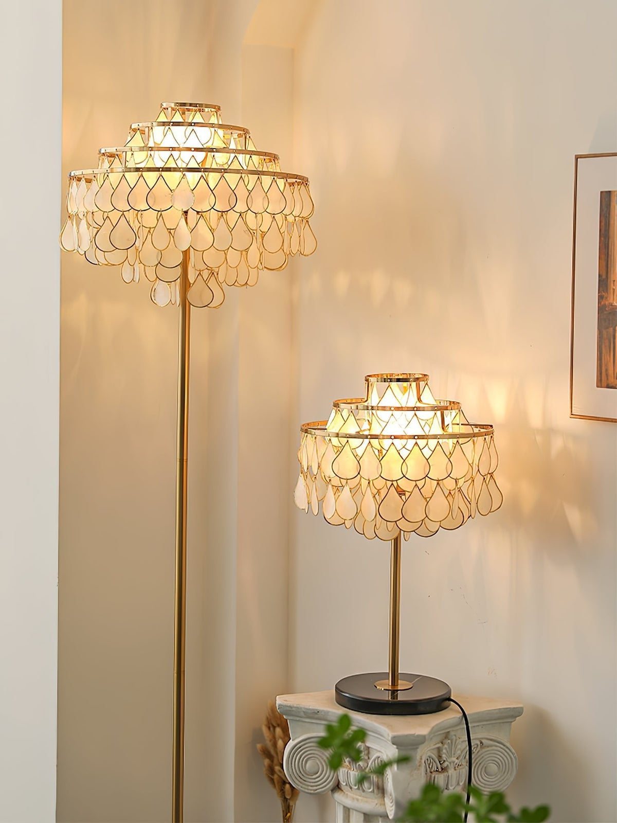 Luksus-skalbordlampe med dråber Jacob