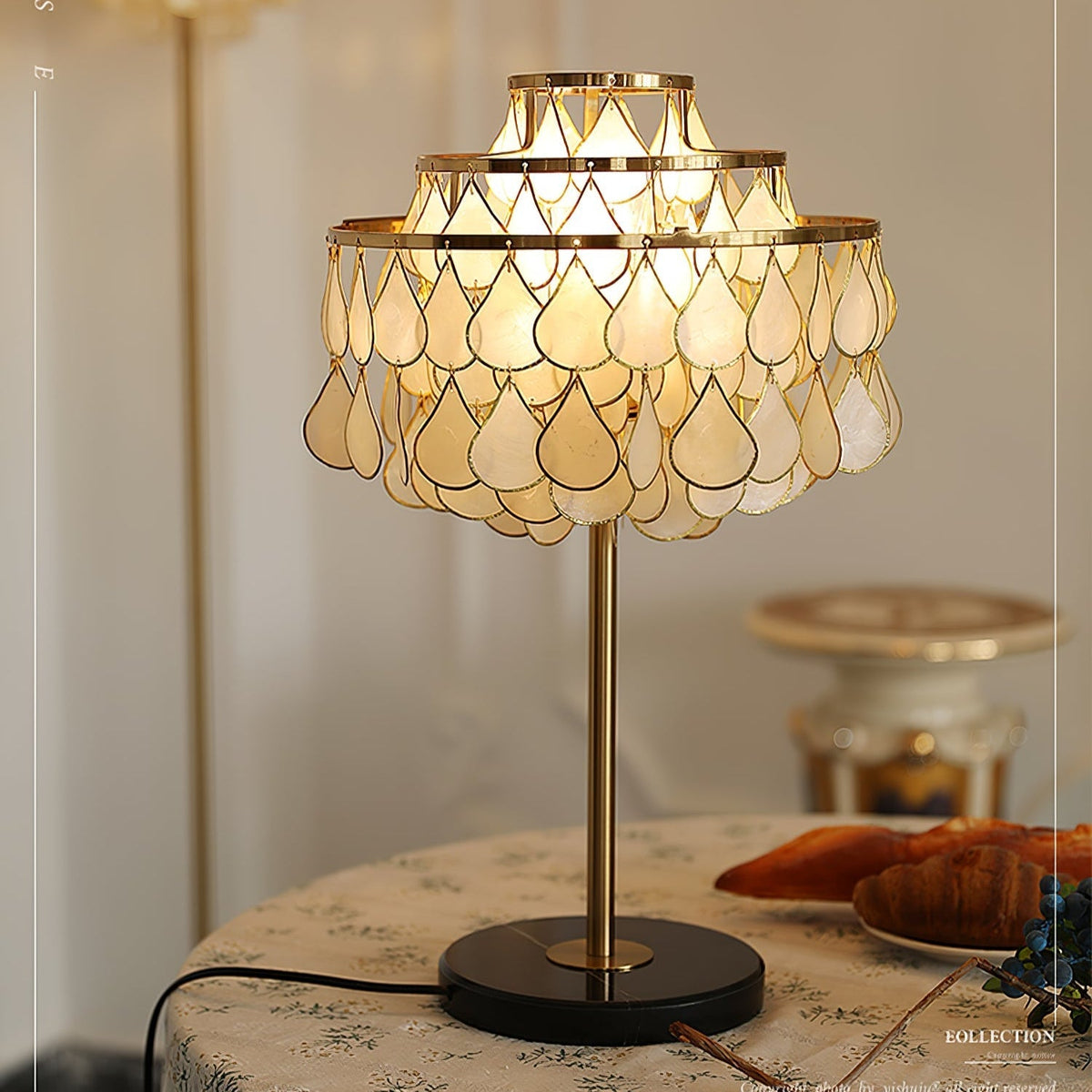 Luksus-skalbordlampe med dråber Jacob