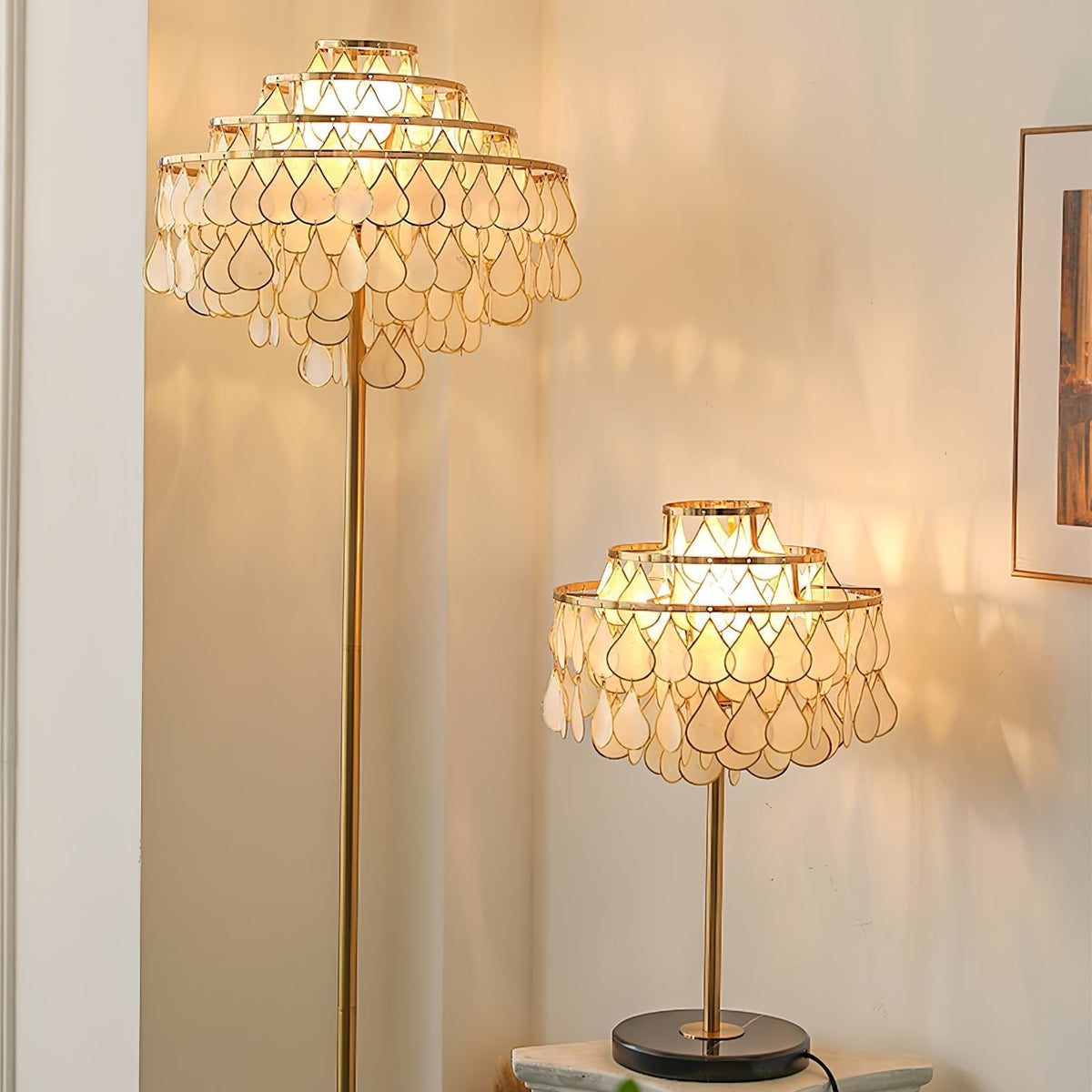 Luksus-skalbordlampe med dråber Jacob